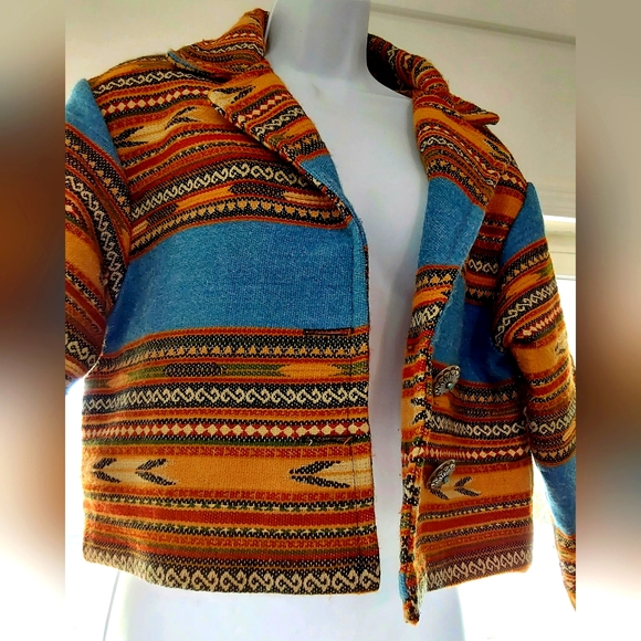 Paco Solér Jackets & Blazers - PACO SOLÉR- Rare Paco Solér Womens Medium Vintage Aztec Navajo MultiColor Jacket